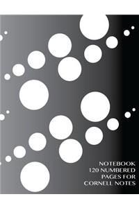 Notebook 120 numbered pages for Cornell Notes
