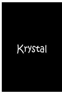 Krystal - Large Black Personalized Notebook / Extended Lined Pages / Matte