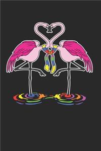 Gay Pride With A Flamingo Notebook - Lesbian Journal Planner