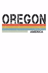 Oregon: Cool Vintage Retro Stripes Oregon Notebook Composition Makes For A Nice Gift And Souvenir For Friends, Family And Visitors To The State Of Oregon Wr