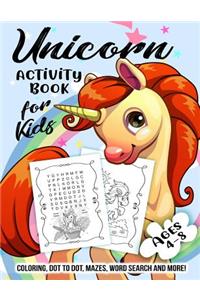 Unicorn Activity Book for Kids Ages 4-8