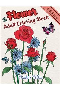 Flower Adult Coloring Book