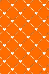 Journal Notebook White Quilted Hearts Pattern 8