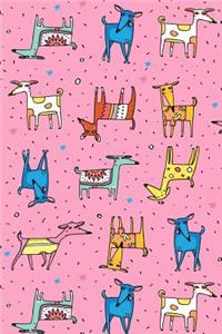 Bullet Journal Notebook for Dog Lovers, Happy Dogs Pattern 9