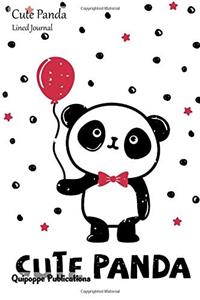 Cute Panda Lined Journal: Medium Lined Journaling Notebook, Cute Panda Cute Panda Cover, 6x9, 130 Pages