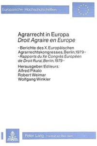 Agrarrecht in Europa / Droit agraire en Europe