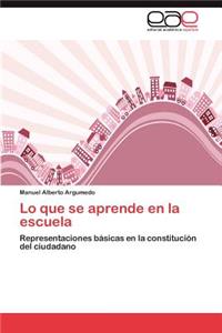 Lo que se aprende en la escuela