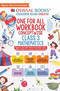 Oswaal One For All Workbook, Class-3, Mathematics Hardbound book (For Latest Exam)