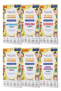 Oswaal One For All Olympiad Previous Years Solved Papers Class 4 (Set of 6 Books) Maths, English, Science, Reasoning, Cyber & General Knowledge (For 2023 Exam)
