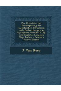 Zur Kenntniss Der Bewimperung Der Hypotrichen Infusorien Nach Beobachtungen an Styloplotes Grandis N. Sp. Und Euplotes Longipes Clap. Lachm