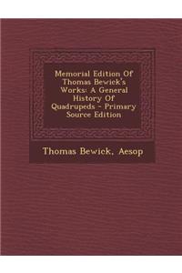 Memorial Edition of Thomas Bewick's Works