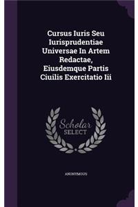 Cursus Iuris Seu Iurisprudentiae Universae in Artem Redactae, Eiusdemque Partis Ciuilis Exercitatio III