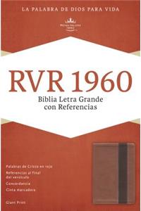 RVR 1960 Biblia Letra Gigante con Referencias, cobre/marrón profundo símil piel