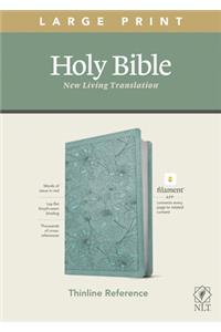 NLT Large Print Thinline Reference Bible, Filament Enabled Edition (Red Letter, Leatherlike, Floral/Teal)