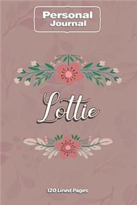 Lottie Notebook Journal Personal Diary Personalized Name 120 pages Lined (6x9 inches) (15x23cm)