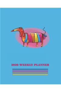 2020 Weekly Planner: Dachshund Dog Lover Gift Daily Weekly Monthly Blue Organizer For Wiener Dog Lovers