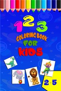 1 2 3 Coloring Book for Kids