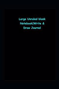 Large unruled blank Notebook - Write and Draw Journal