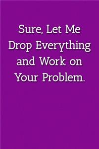 Sure, Let Me Drop Everything and Work on Your Problem. Notebook