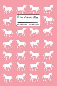 Unicorn Composition Notebook: Hot Pink Wide Ruled, Student Teachers School Kids, 100 Pages, 7.44x9.69, Writing Journal