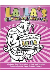 Laila's Birthday Coloring Book Kids Personalized Books