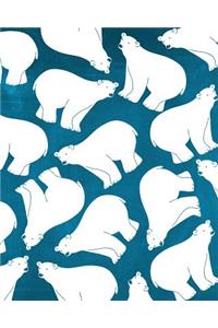 Chalkboard Bullet Dot Grid Journal - Polar Bears (Aqua)