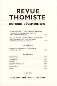 Revue Thomiste - 4/2003