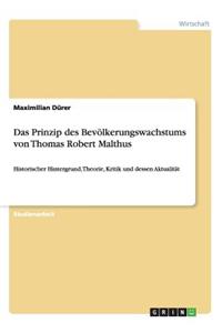 Prinzip des Bevölkerungswachstums von Thomas Robert Malthus