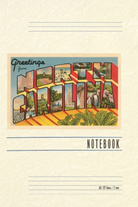 Vintage Lined Notebook Greetings from North Carolina
