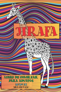 Libro de colorear para adultos - Art Nouveau - Animal - Jirafa