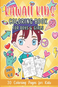 Kawaii Kids Coloring Book for Boys & Girls