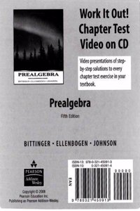 Work It Out! Chapter Test Video on CD for Prealgebra