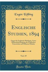 Englische Studien, 1894, Vol. 19