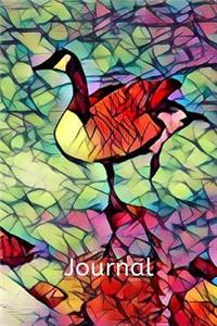 Cute Canadian Goose in Blue Purple Lake Bird Lovers Pretty Blank Lined Journal for Daily Thoughts Notebook Diary for Women for Ladies