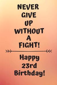 Never Give Up Without A Fight Happy 23rd Birthday