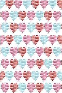 Stitched hearts in original colors