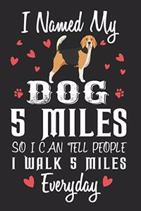 I Named My Dog 5 Miles So I Can Tell People I Walk 5 Miles Everyday