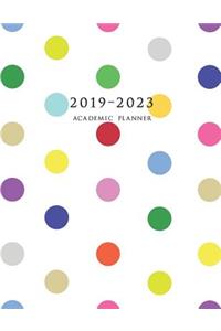 2019-2023 Academic Planner: Four Year Academic Planner 8.5 x 11 with Inspirational Quotes (Polka Dots)