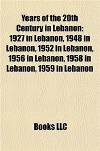 Years of the 20th Century in Lebanon