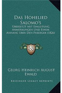 Das Hohelied Salomo's