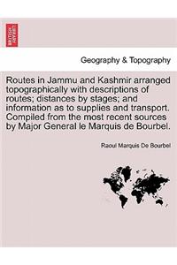 Routes in Jammu and Kashmir Arranged Topographically with Descriptions of Routes; Distances by Stages; And Information as to Supplies and Transport. Compiled from the Most Recent Sources by Major General Le Marquis de Bourbel.