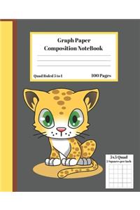 Graph Composition Notebook 5 Squares per inch 5x5 Quad Ruled 5 to 1 100 Sheets