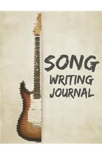 Songwriting Journal: lyric and Staves Manuscript journal Paper For Music Lover, Songwriter, Student, Musician (Guitar Cover 100Pages 8.5x11")