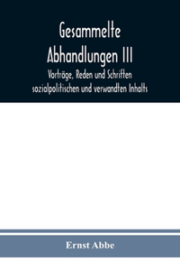 Gesammelte Abhandlungen III