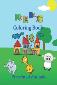 Kids Coloring Book Preschool Animals