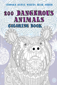 200 Dangerous Animals - Coloring Book - Leopard, Hyena, Wolves, Bear, other