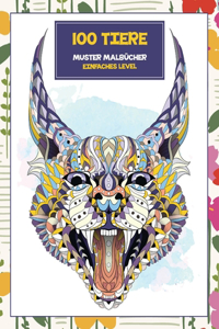 Muster Malbücher - Einfaches Level - 100 Tiere