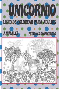 Libro de colorear para adultos - Patrones geométricos - Animales - Unicornio
