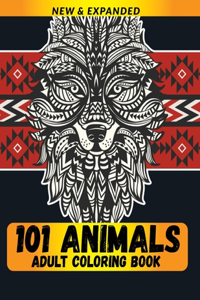 101 Animals Adult Coloring Book