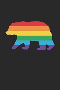 Bear Notebook - Gay Pride Flag Rainbow Bear LGBT Pride Month - Bear Journal